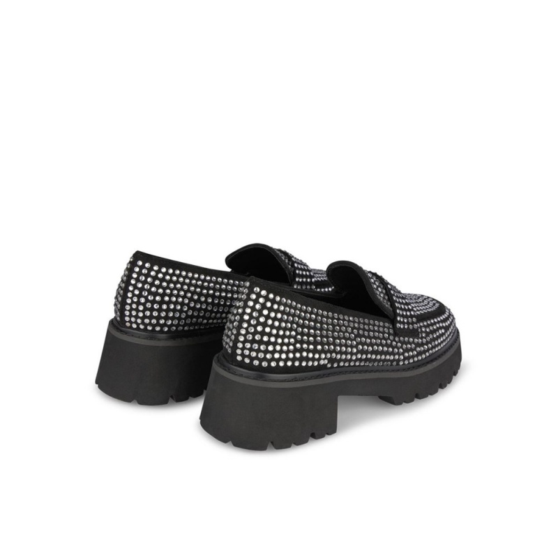 Mocassin Alma En Pena Covered with Rhinestones Noir Femme | GEW-38930253